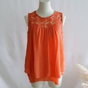 John Paul Richard lace Embroidery Coral Cottage top size XS
